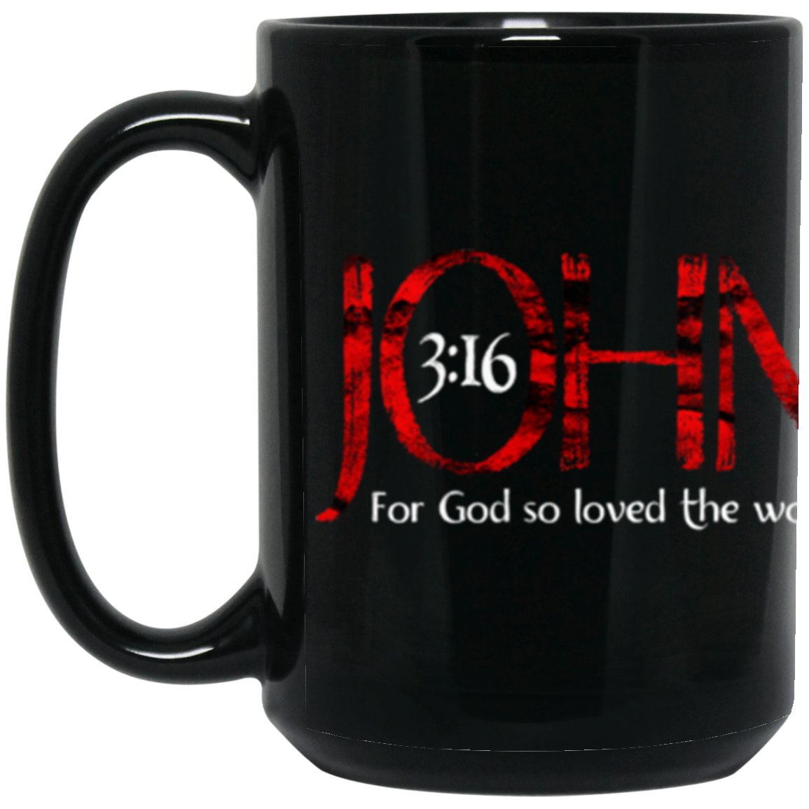 John 3:16 15oz Black Coffee Mug