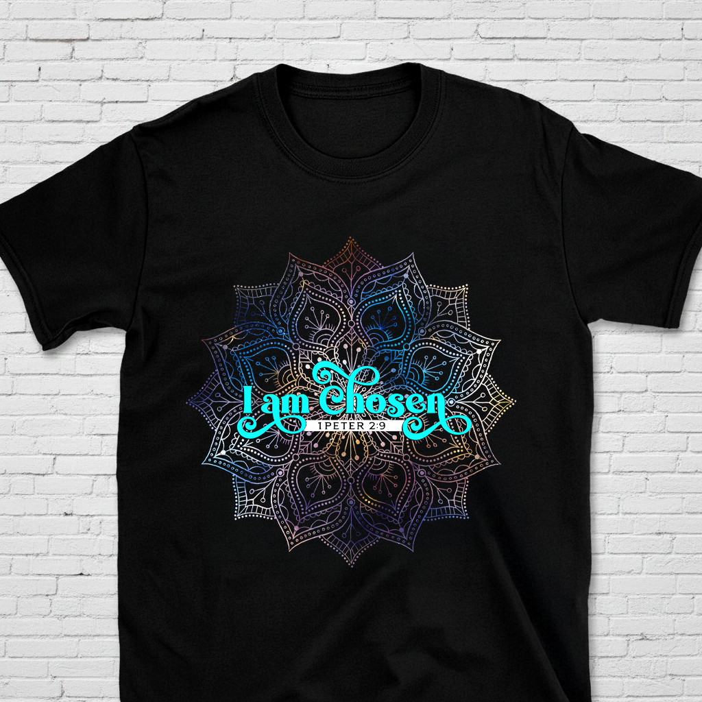 I Am Chosen 1 Peter 2:9 Mandala T-Shirt