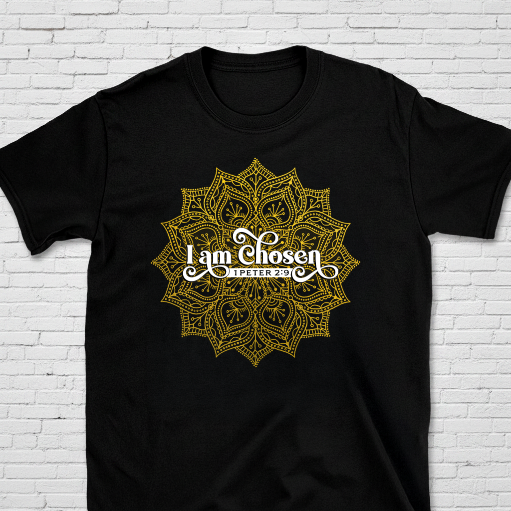 I Am Chosen 1 Peter 2:9 Mandala Christian T-Shirt