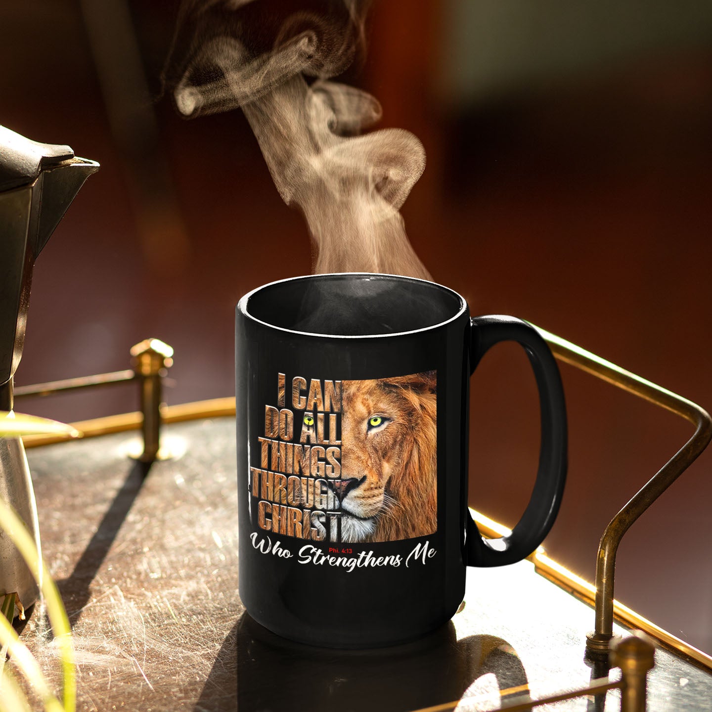 I Can Do All Things Through Christ Phil 4:13- 15oz Black Coffee Mug