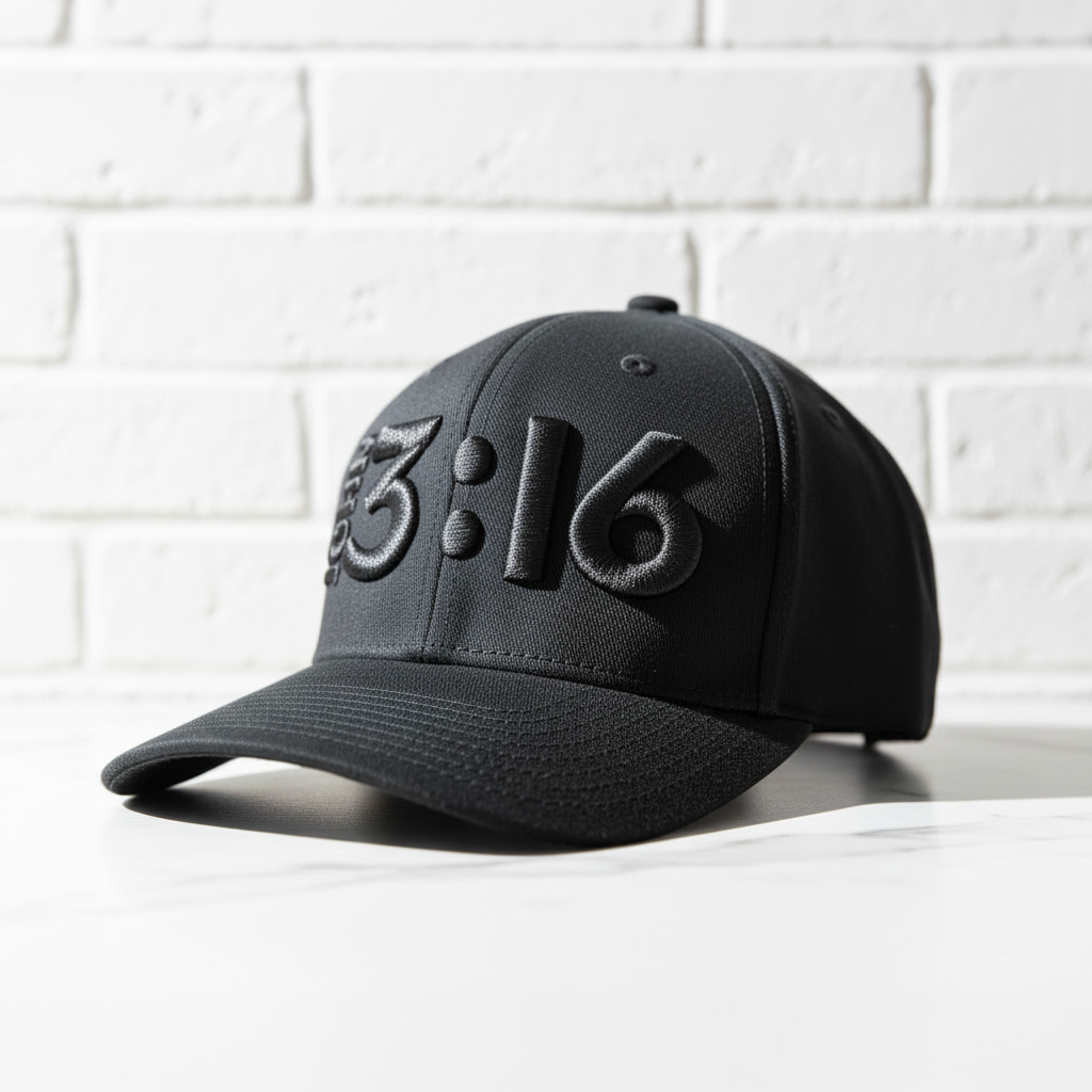 John 3:16 Black Baseball Dad Cap