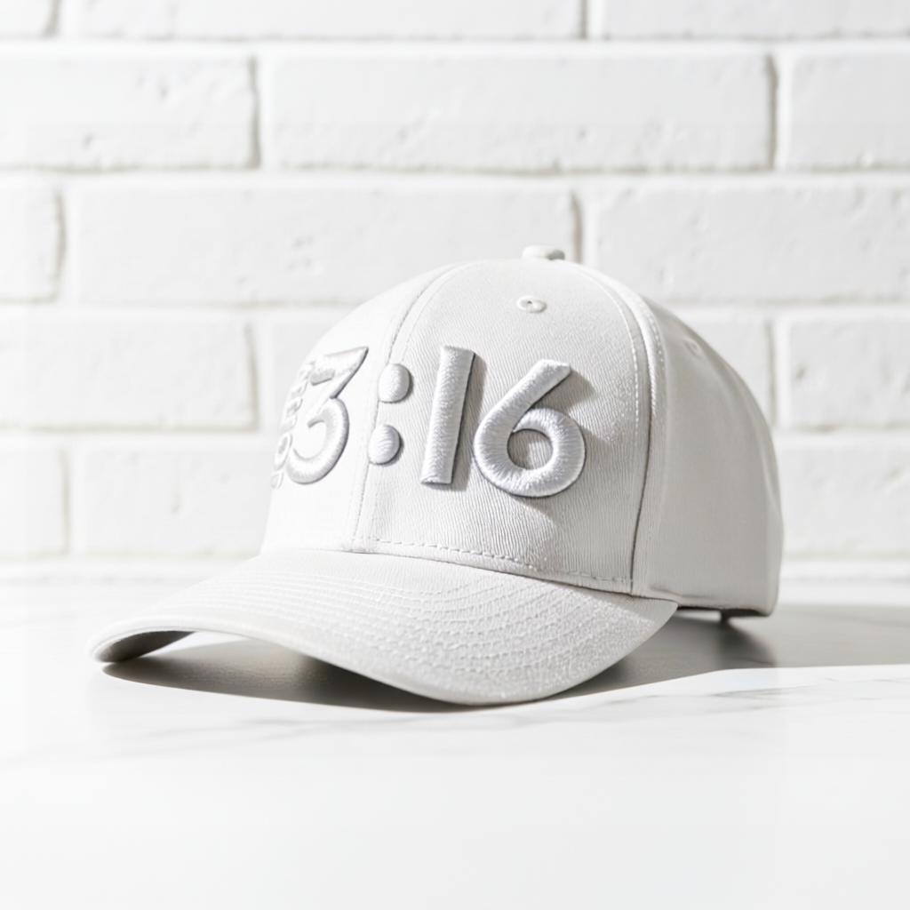 John 3:16 White Baseball Dad Cap