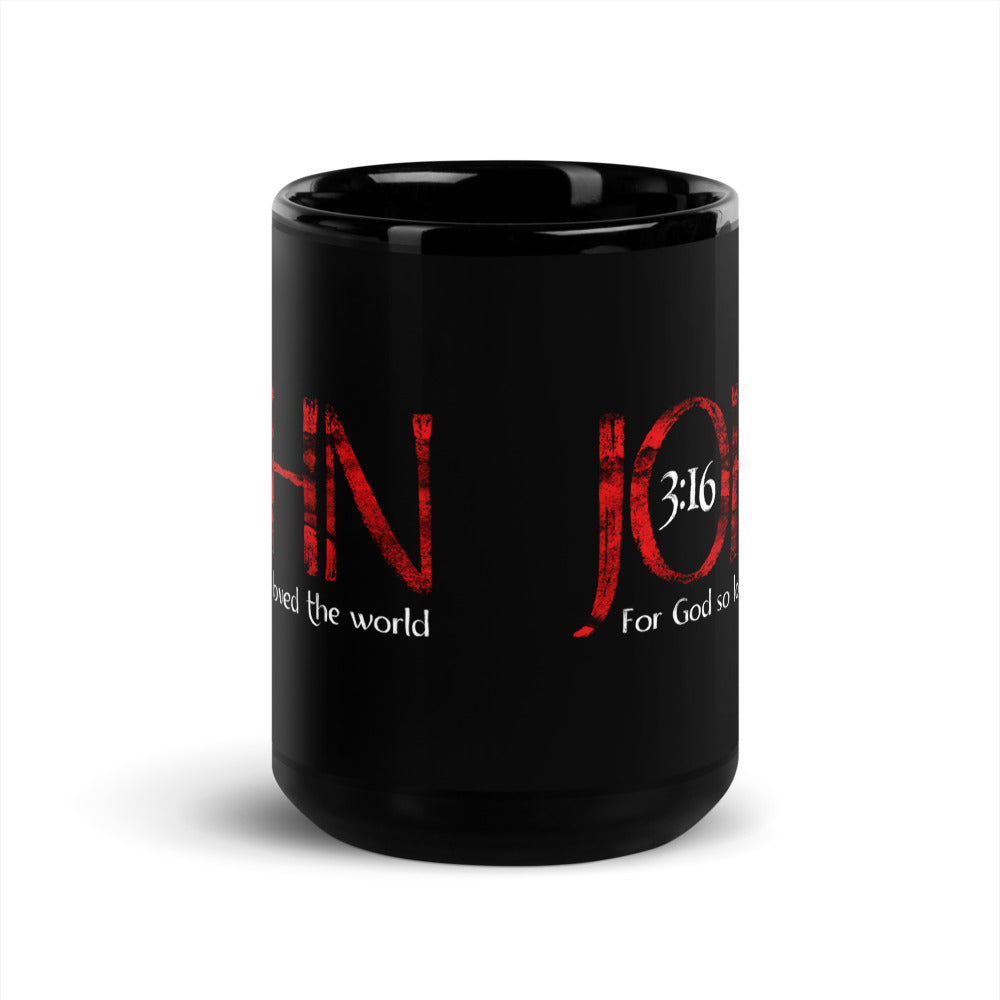 John 3:16 15oz Black Coffee Mug