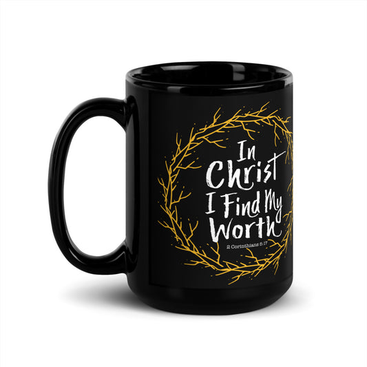 In Christ I Find My Worth 15oz Black Coffee Mug