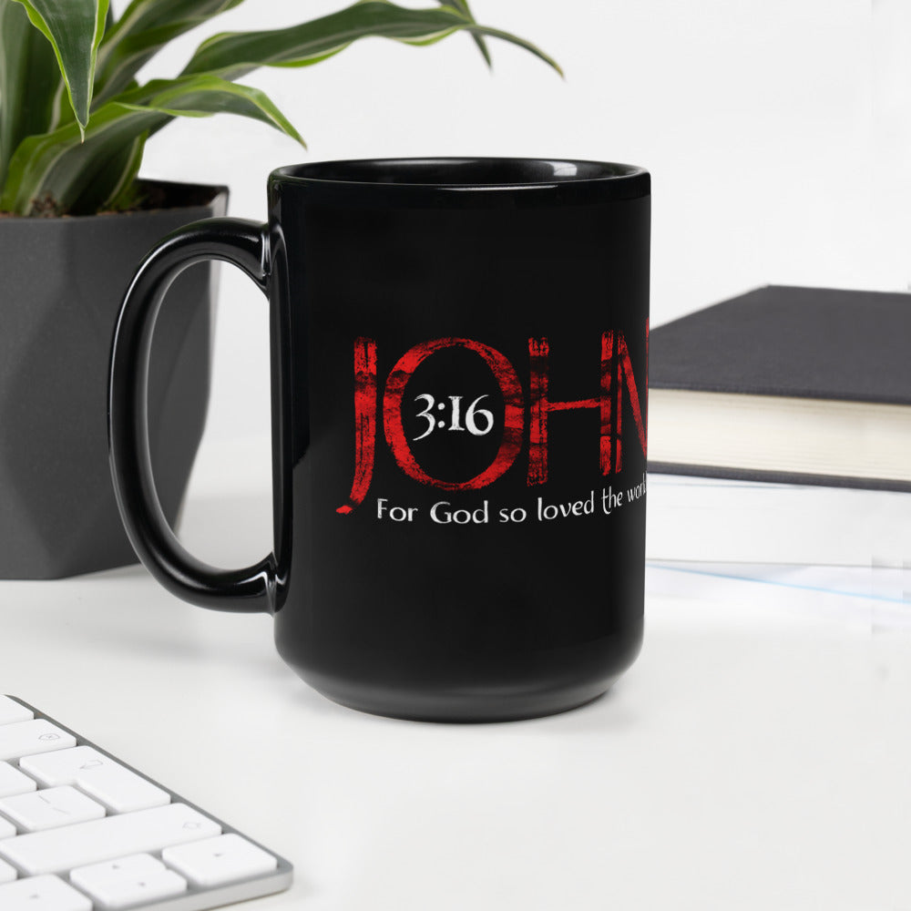 John 3:16 15oz Black Coffee Mug