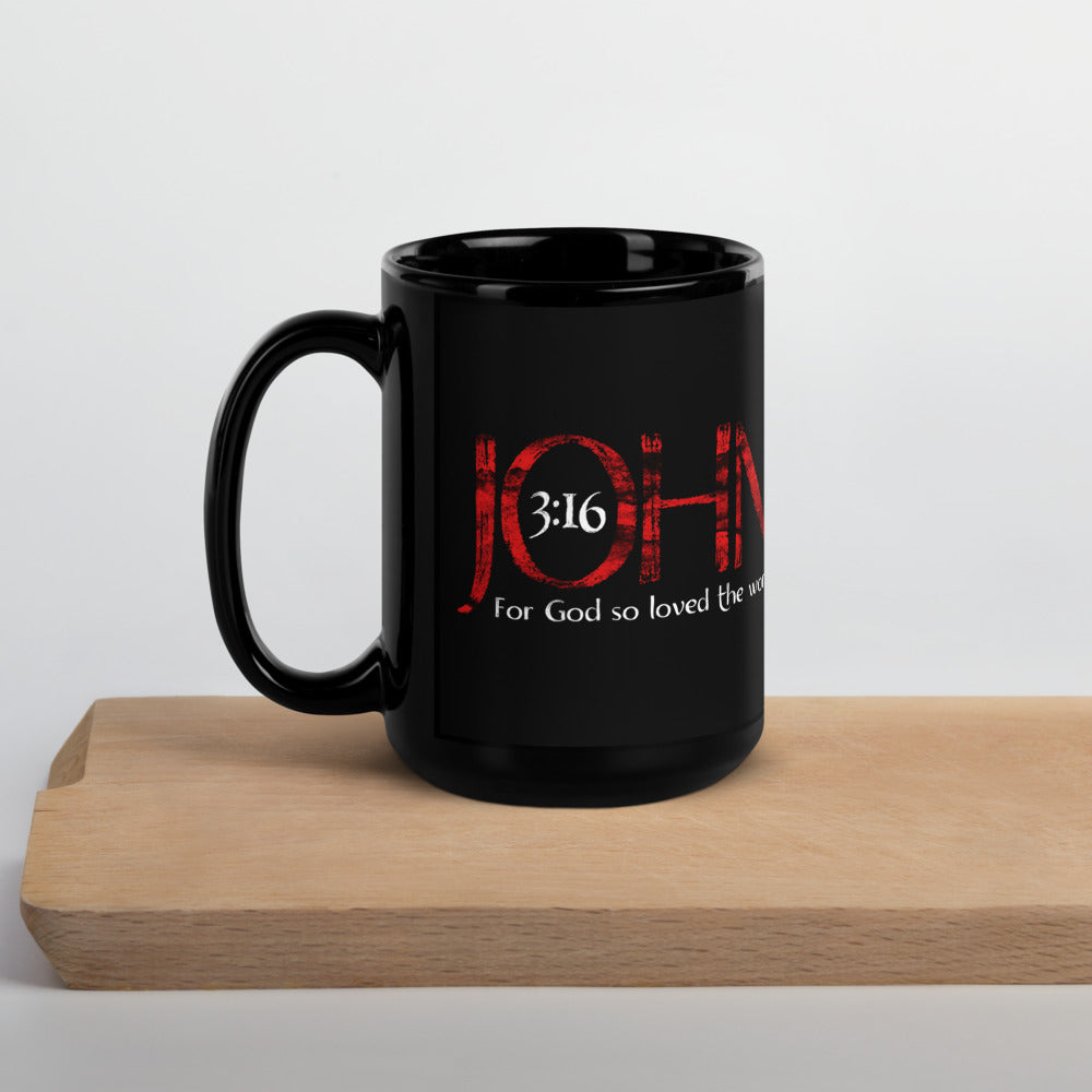 John 3:16 15oz Black Coffee Mug