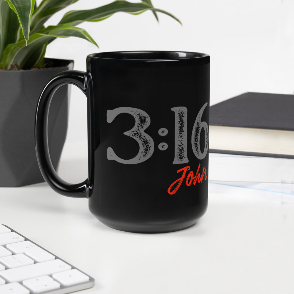 John 3:16 15oz Black Coffee Mug