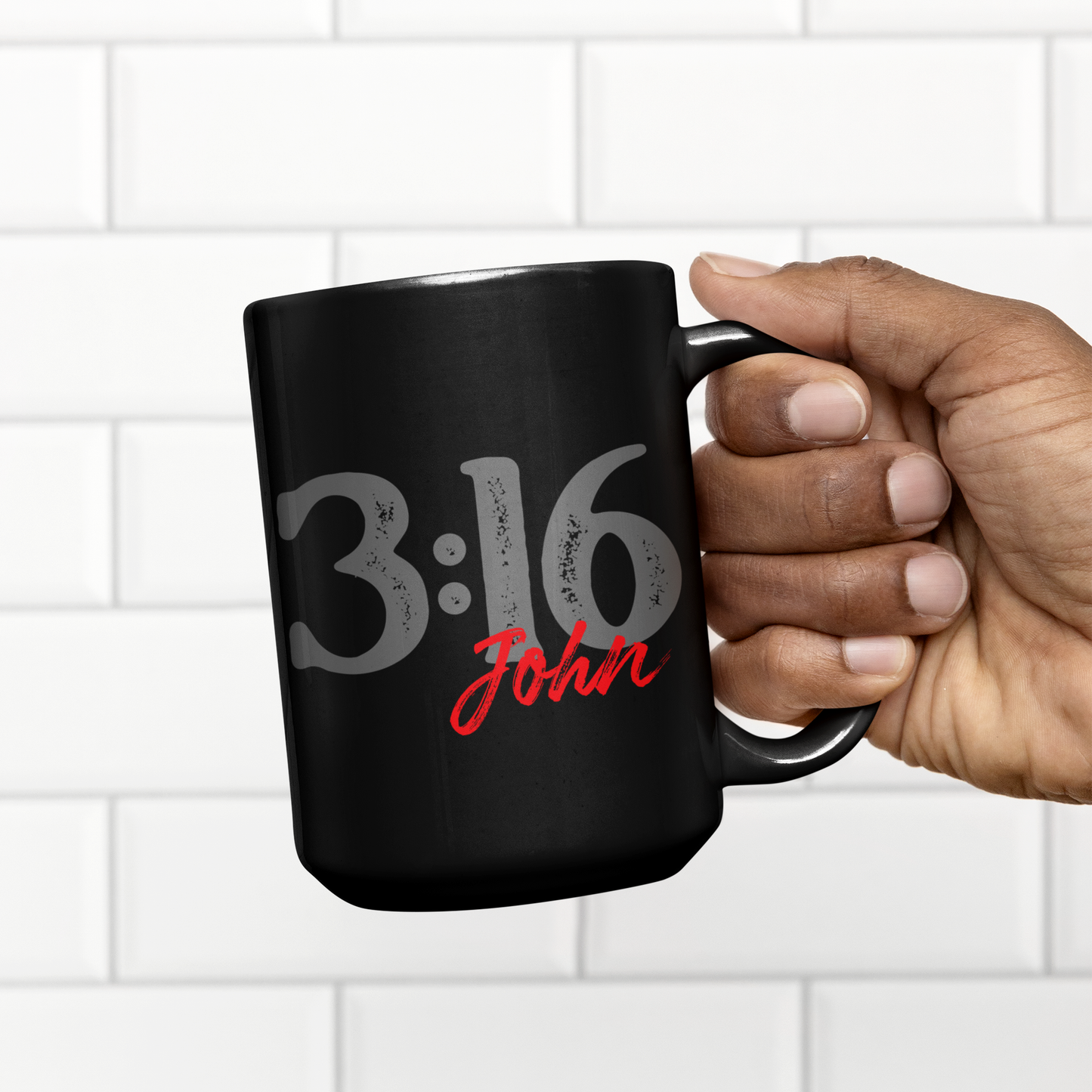 John 3:16 15oz Black Coffee Mug