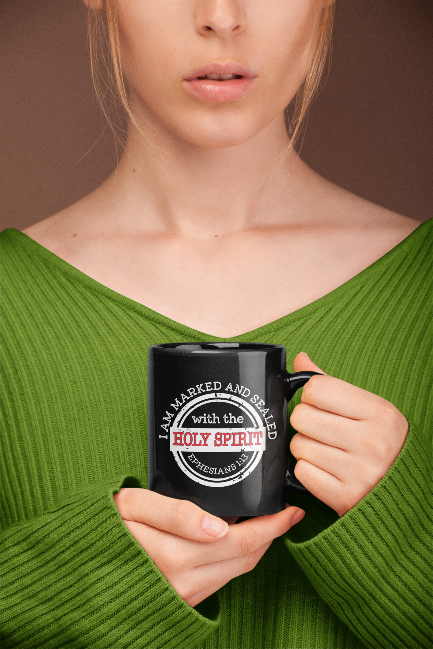 I Am Marked And Sealed By The Holy Spirit 15oz Black Coffee Mug